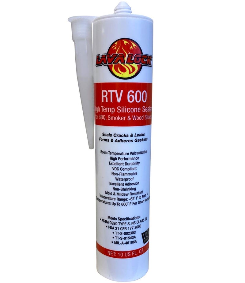 LavaLock RTV High Temp BBQ Smoker Sealer Gasket Adhesive 10 oz Cartridge (600 F - Red) - Image 1